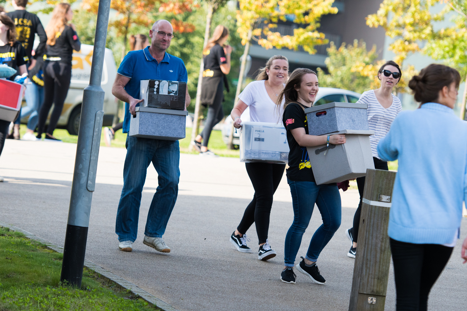 Students moving into campus accommodation